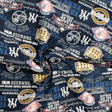 Coton imprimé Baseball - New York YANKEES - 006 - Marine