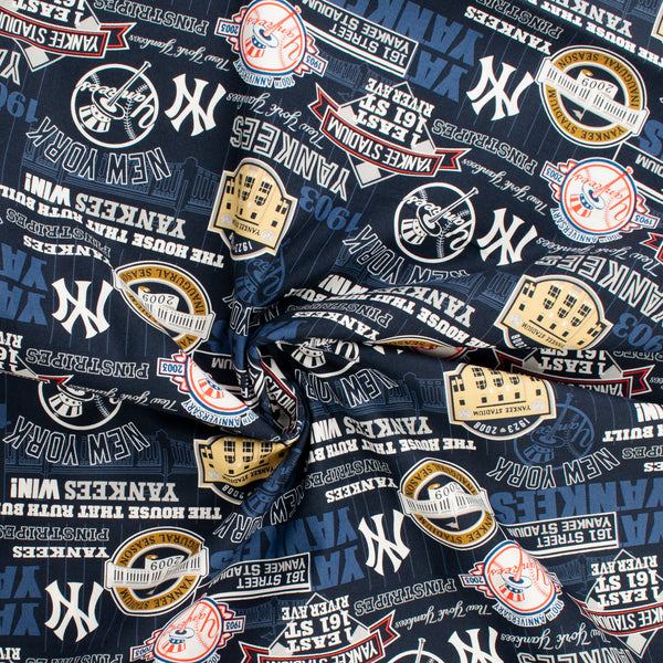 Baseball Printed Cotton - New York YANKEES - 006 - Navy