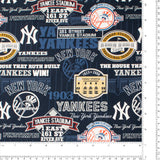 Coton imprimé Baseball - New York YANKEES - 006 - Marine