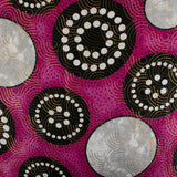 Imprimé métallique africain - Cercles - Rose