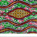 African Print - Abstract - Green / Pink