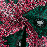 African Print - Trellis - Hot pink