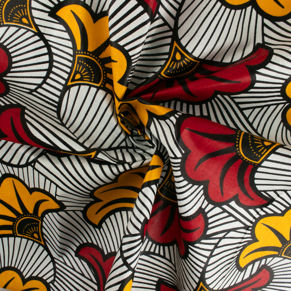 African Print - Flowers - Yellow