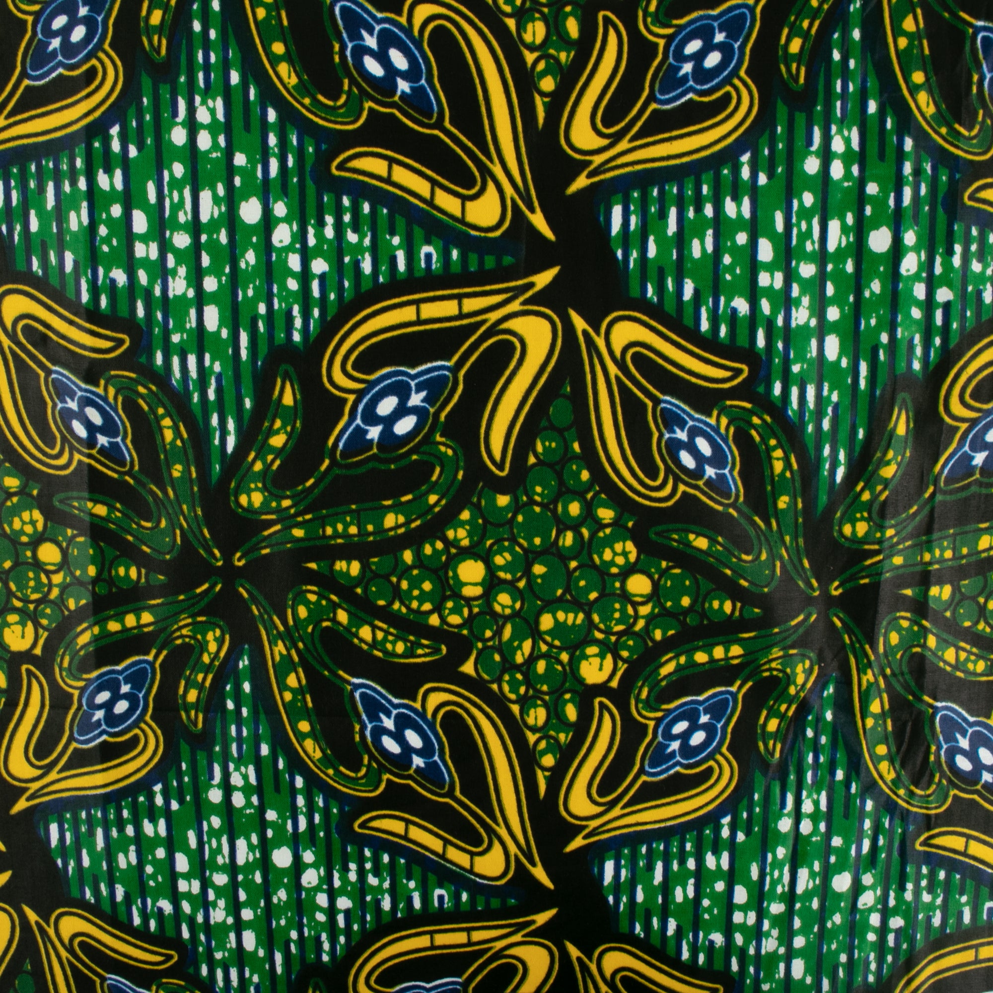 African Print Flowers Kelly green Fabricville