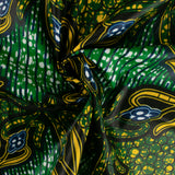 African Print - Flowers - Kelly green