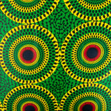 African Print - Cercles - Kelly green