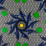 African Print - Cercles / Flowers - Blue