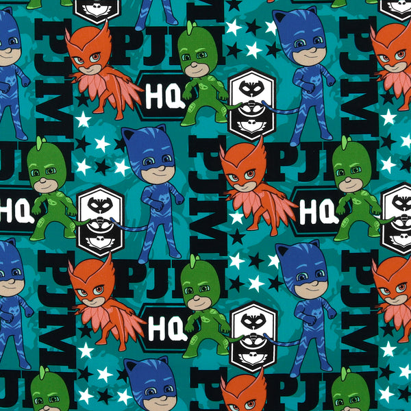 Licensed Cotton Print - PJ Masks - Teal