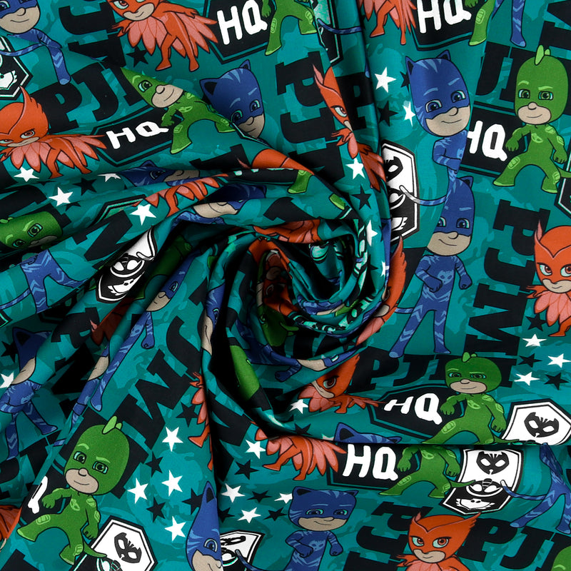 Licensed Cotton Print - PJ Masks - Teal