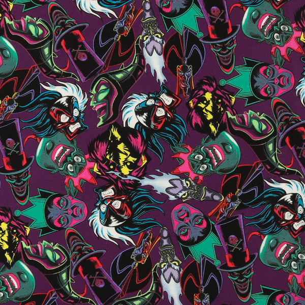 Licensed Cotton Print - Disney Villans - Purple