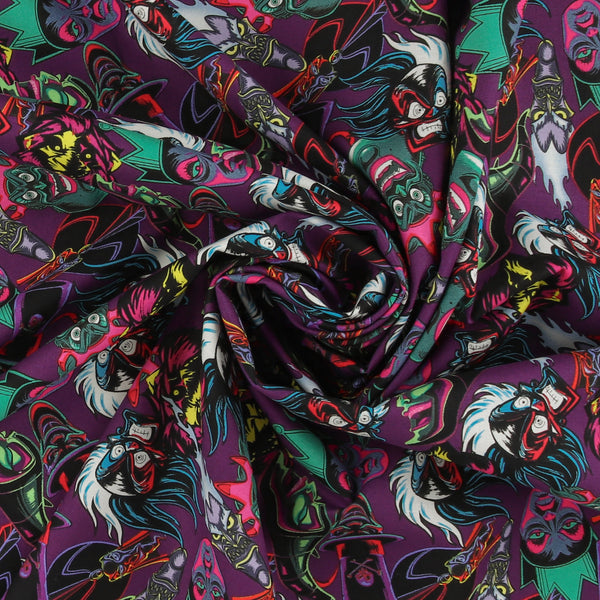 Licensed Cotton Print - Disney Villans - Purple