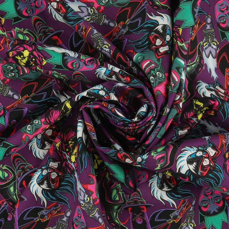 Licensed Cotton Print - Disney Villans - Purple