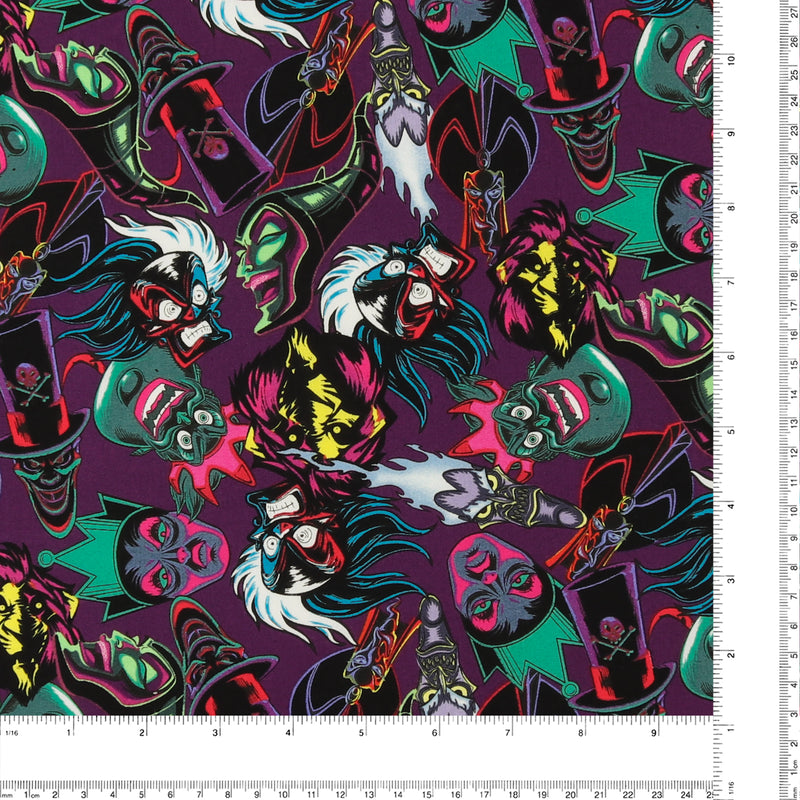 Licensed Cotton Print - Disney Villans - Purple