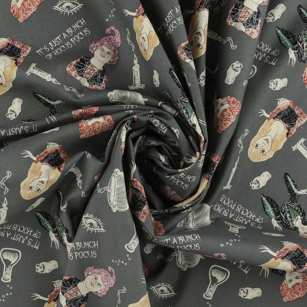 Licensed Cotton Print - Hocus Pocus - Grey