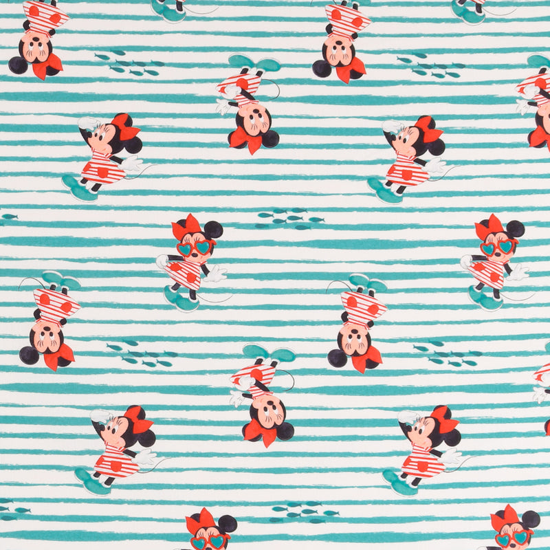 Licensed Cotton Print - Minnie Mouse - Aqua