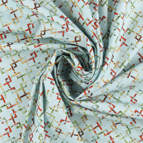 Licensed Cotton Print - Geometric - Light Blue