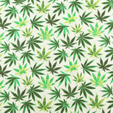 MARY JANE - Printed Cotton - Medium leafs - White