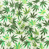 MARY JANE - Printed Cotton - Medium leafs - White