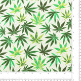 MARY JANE - Printed Cotton - Medium leafs - White