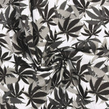 MARY JANE - MARIJUANA Coton imprimé - Multiple feuilles - Gris