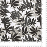 MARY JANE - MARIJUANA Coton imprimé - Multiple feuilles - Gris