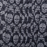 Coton imprimé - «SEW SPOOKTACULAR» - Crâne / Losange damassé - Noir