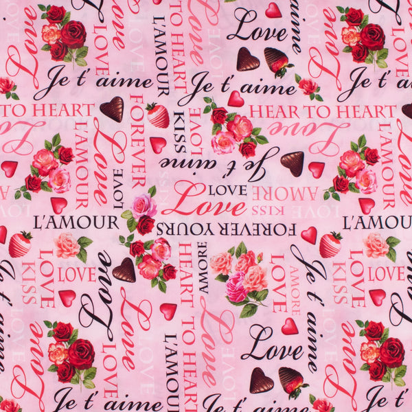 VALENTINE'S Printed Cotton - 037 - Light Pink