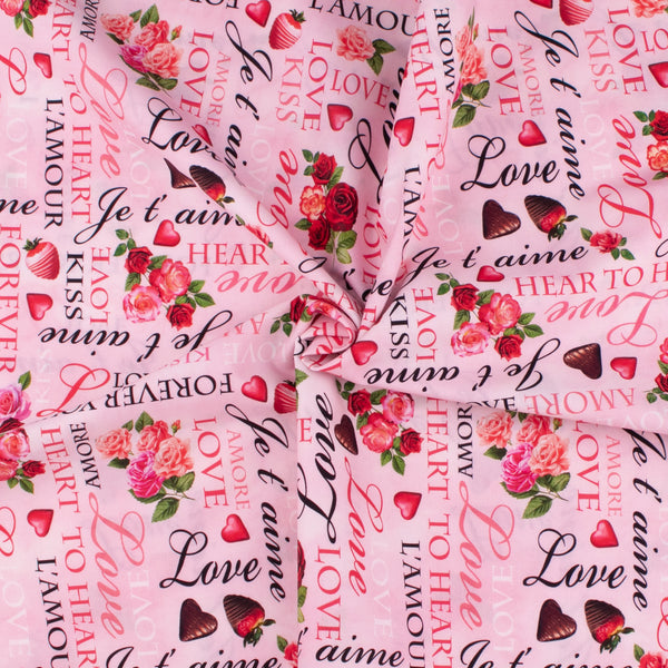 VALENTINE'S Printed Cotton - 037 - Light Pink