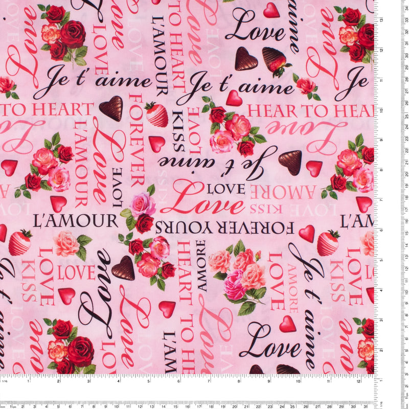 VALENTINE'S Printed Cotton - 037 - Light Pink