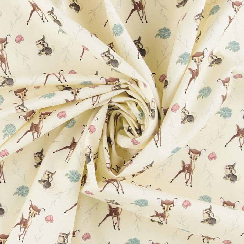 Licensed Cotton Print - Bambi Thumper Cross - Ivory