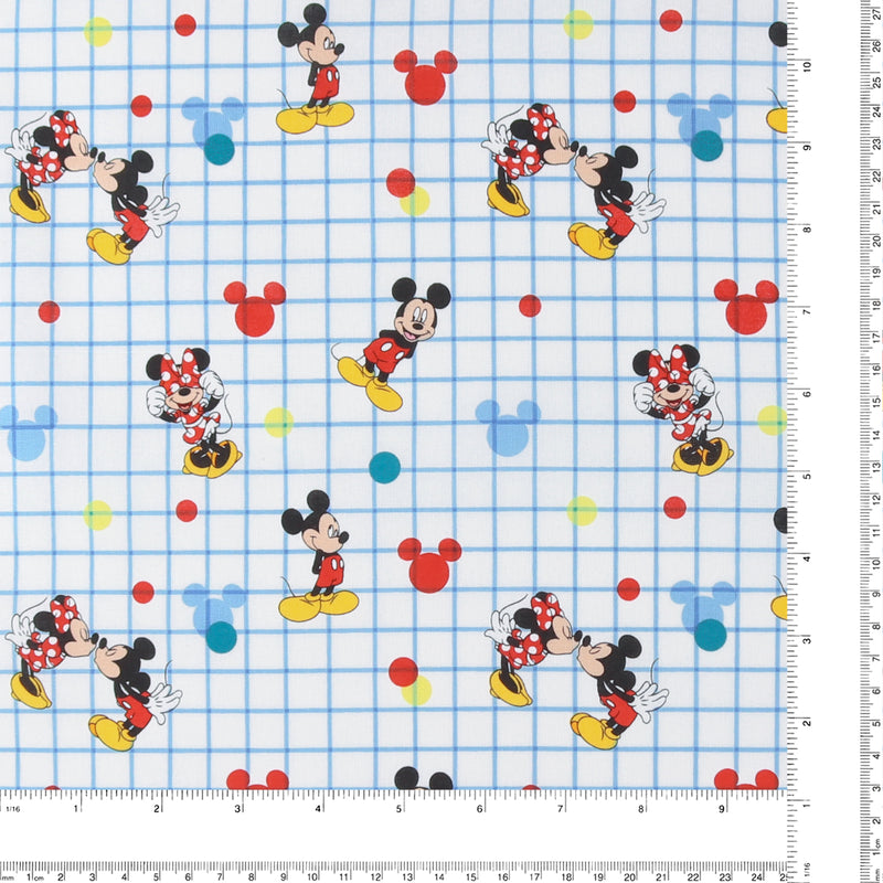 Licensed Cotton Print - Mickey & Minnie - White
