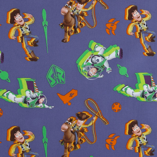 Licensed Cotton Print - Buzz and Woody - Indigo