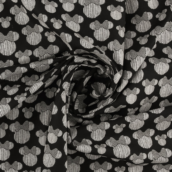 Licensed Cotton Print - Minnie - Noir