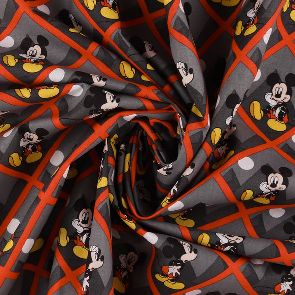 Licensed Cotton Print - Mickey - Charcoal