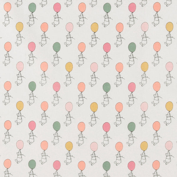 Licensed Cotton Print - Pooh Balloon - White