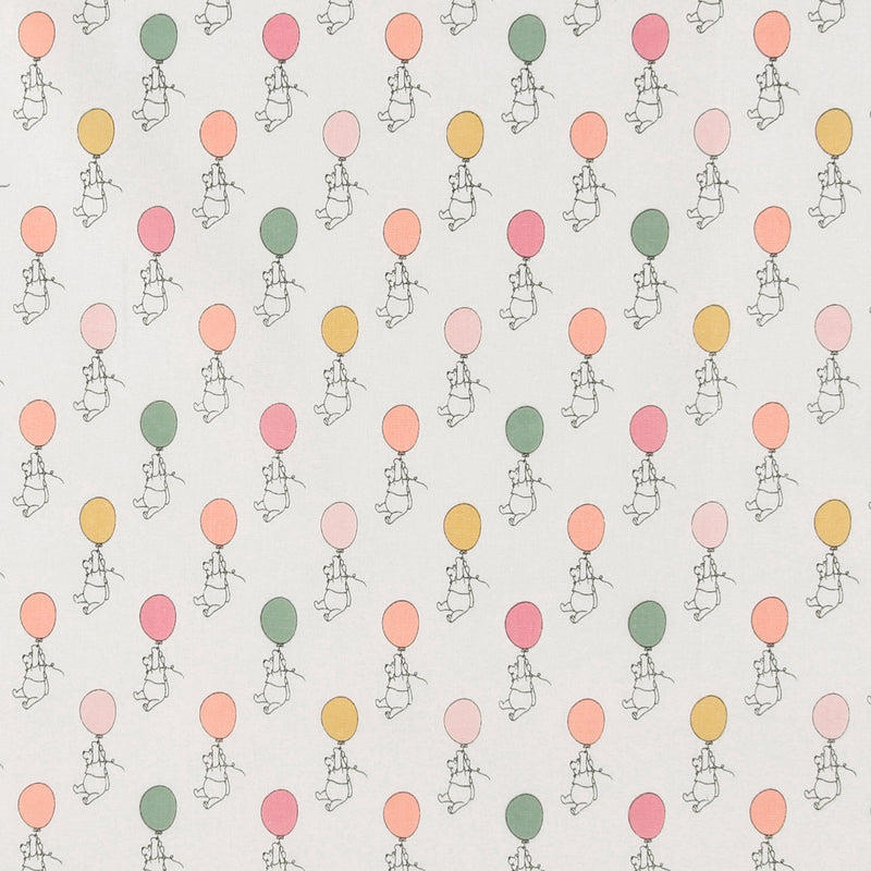 Licensed Cotton Print - Pooh Balloon - White