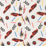 Licensed Cotton Print - McQueen Tires - White