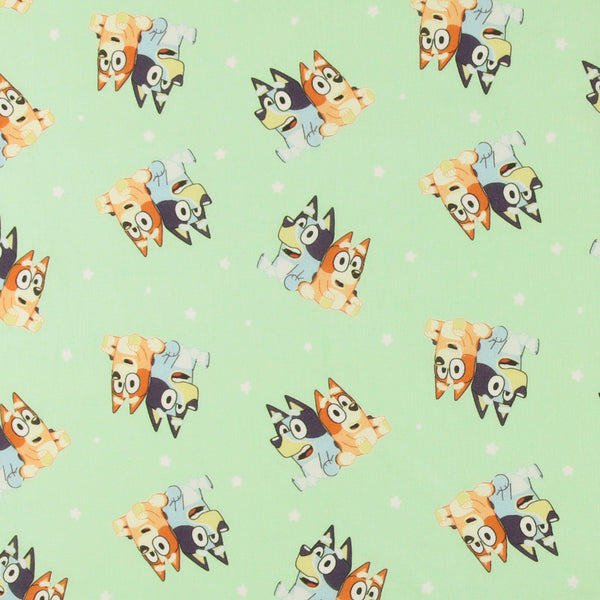 Licensed Cotton Print - BLUEY - Playful - Mint