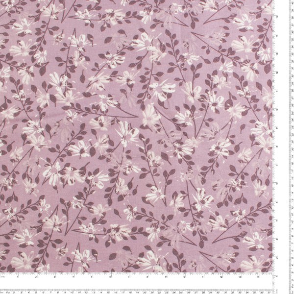 Wide Flannel Backing Print - Flowers - 025 - ElderBerry