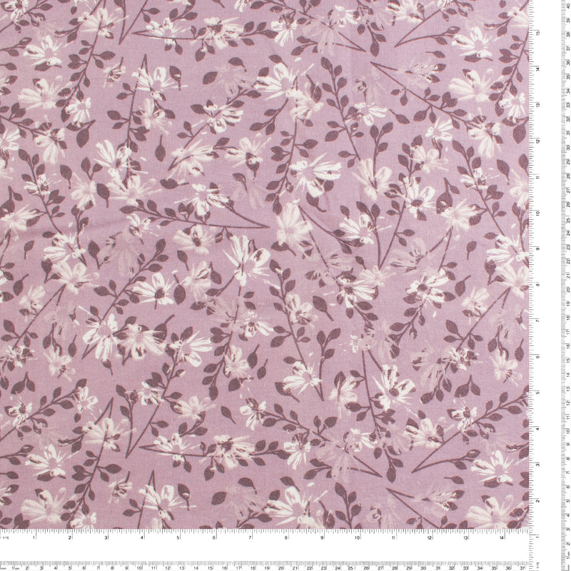 Wide Flannel Backing Print - Flowers - 025 - ElderBerry