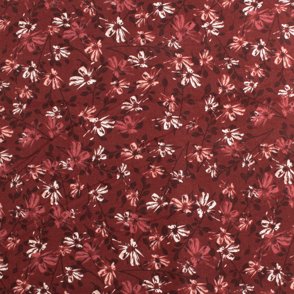 Wide Flannel Backing Print - Flowers - 026 - Pomegranate