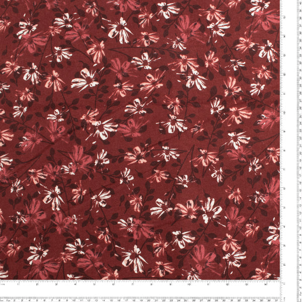 Wide Flannel Backing Print - Flowers - 026 - Pomegranate