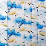 Digital Cotton Print - SEA LIFE - Gull - White / Blue