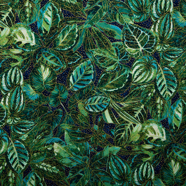 ULTIMATE - Cotton print - Leafs - Green
