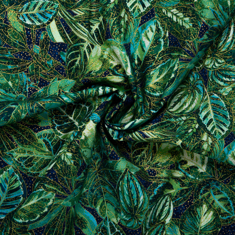 ULTIMATE - Cotton print - Leafs - Green