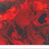 Digital Printed Cotton - MARBLE SWIRL - Rouge