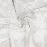 Coton Imprimé Numérique - «MARBLE SWIRL» - Blanc