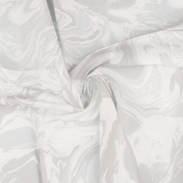 Digital Printed Cotton - MARBLE SWIRL - White