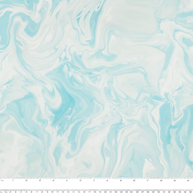 Digital Printed Cotton - MARBLE SWIRL - Sky Blue