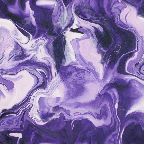 Digital Printed Cotton - MARBLE SWIRL - Purple